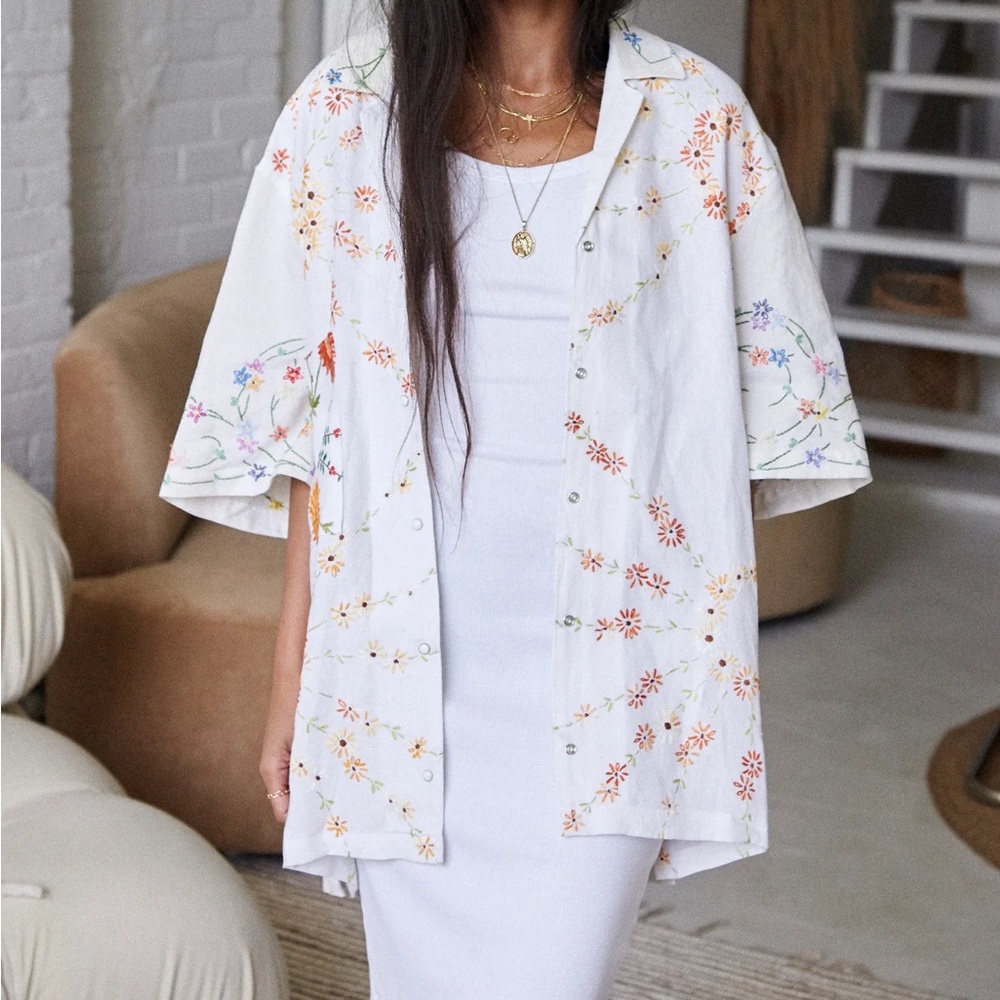 UPCYCLED DALLAS UNISEX CUBAN LINEN SHIRT